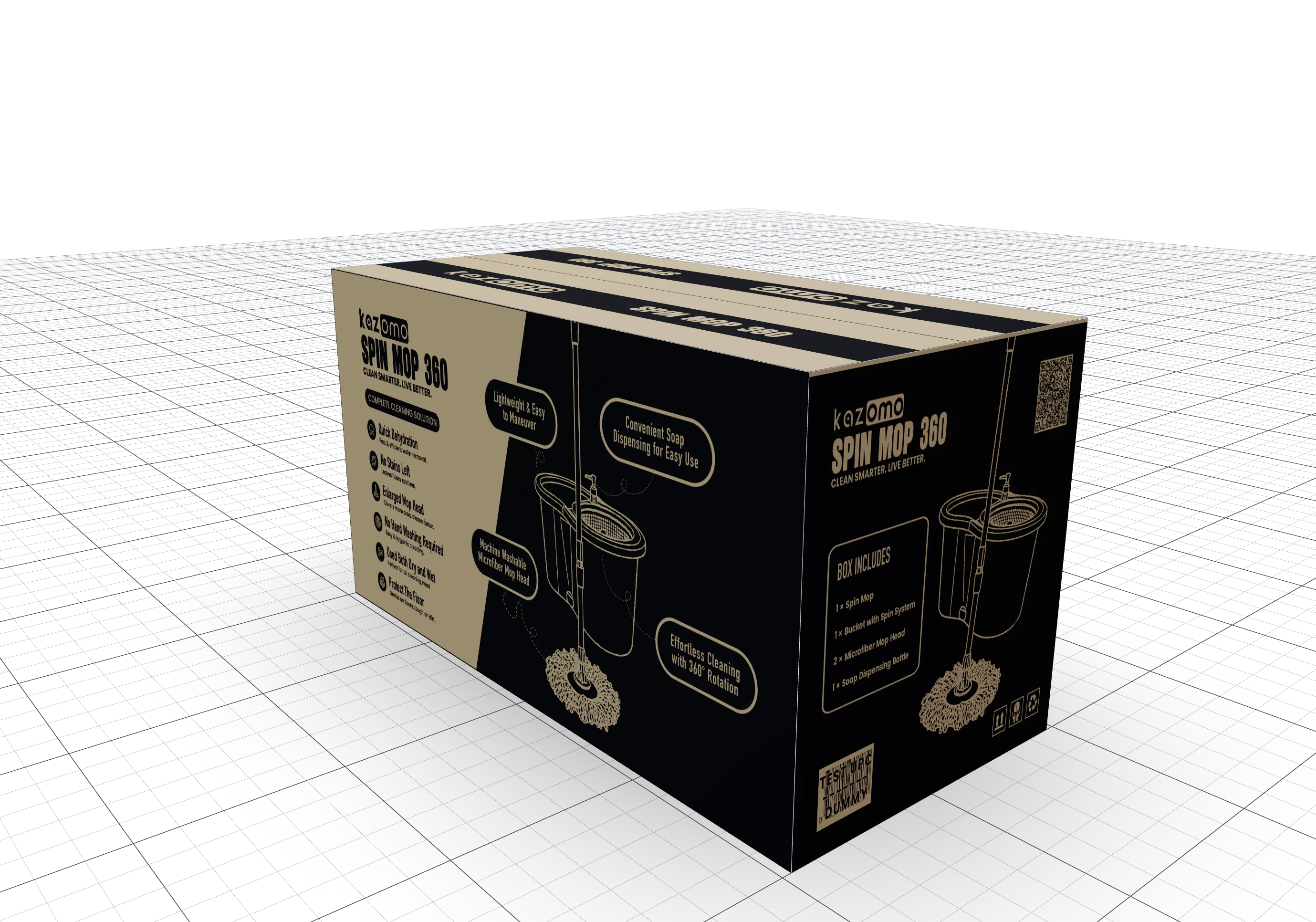 3D Box Studio interface with viewport and controls