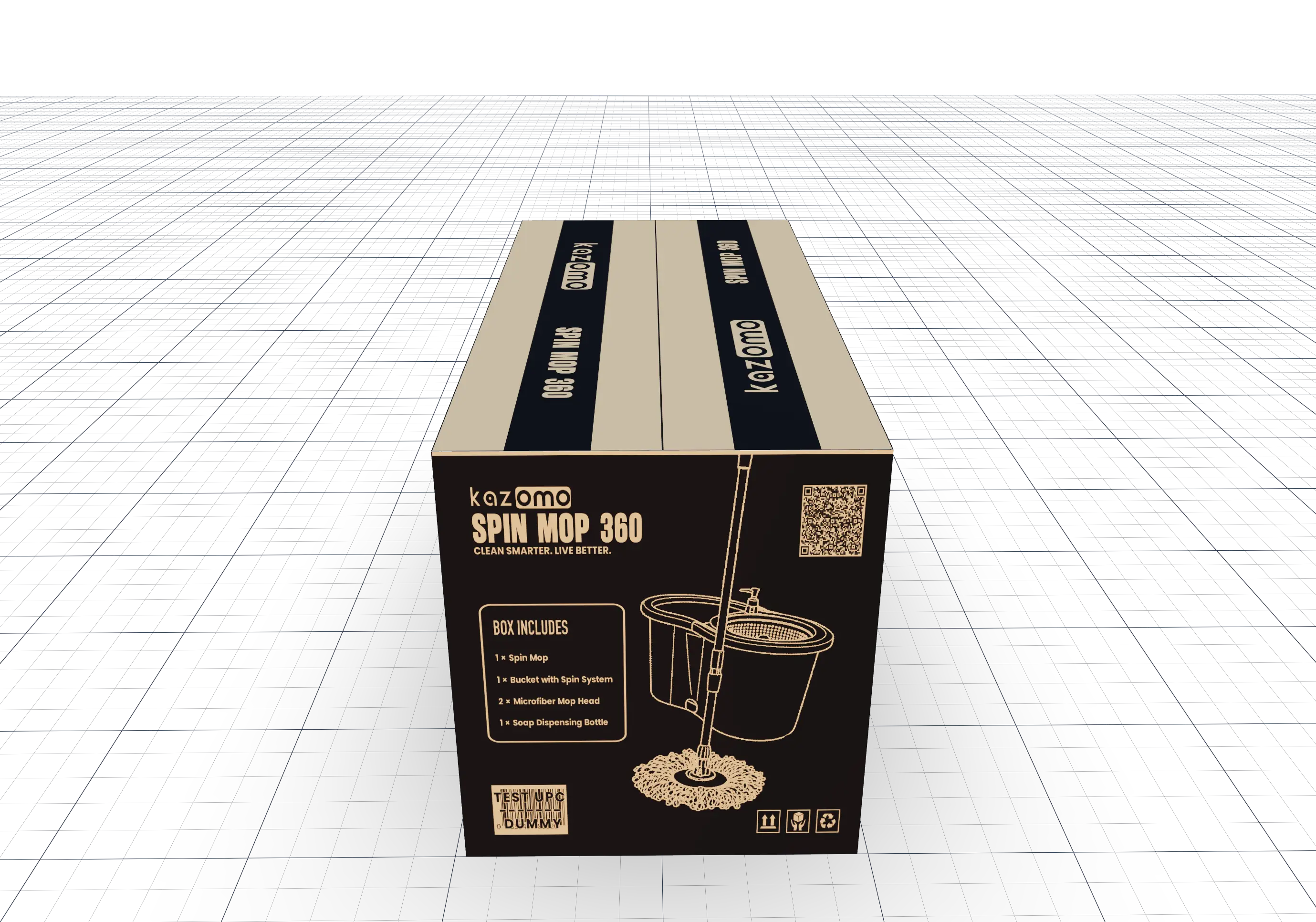 Stylized carton with studio lighting